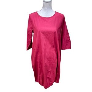 Wendy trendy made in Italy dusty Pink Midi Dress gathered tie cotton sz medium